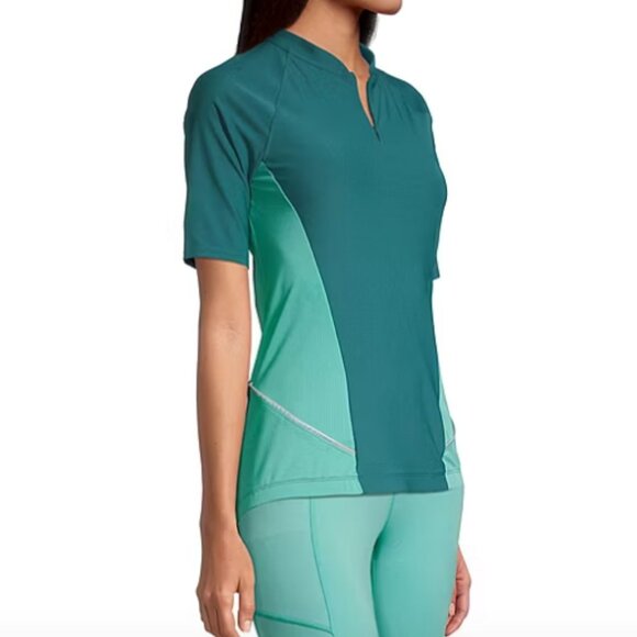 Xersion Womens Mock Neck Short Sleeve Jersey , Sz XXL , Blue 925581 - Picture 2 of 4